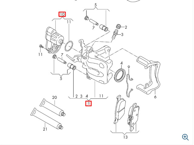 Электро-суппорт задний в сборе 5Q0615405, 5Q0615406, 8V0615423D, 8V0615424D Audi Seat Skoda Volkswagen Электро-суппорт задний в сборе 5Q0615405, 5Q0615406, 8V0615423D, 8V0615424D Audi Seat Skoda Volkswagen